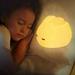 Haykey Cute Rabbit Night Light Silicone Rechargeable Dimming Pat Light Baby Sleep Bedside Light