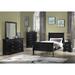 Lillie 5 Piece Black Wooden Sleigh Bedroom Set