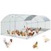 VEVOR Large Metal Chicken Coop with Run Walkin Chicken Coop for Yard with Waterproof Cover