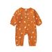 Newborn Baby Girl Boy Halloween Outfit Pumpkin/Ghost Romper Cotton Linen Button Bodysuit Jumpsuit 0-18M