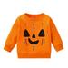 Halloween Sweatshirt For Baby Girls Boys Clearance Sale Infant Toddler Baby Girls Boys Children s Halloween Print Long Sleeve Crewneck Pullover Sweatshirt Orange 12-18 Months