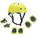 7 pcs Children Elbow Wrist Knee Pads Helmet Children Sports Safety Protective Gear Skateboard Skate Accessories - Aqua and Yellow (S)