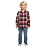 Wrangler Toddler Boysâ€™ Long Sleeve Flannel Shirt and Jeans Set 2-Piece Outfit Set Sizes 2T-4T