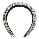 Rhinestone Padded Headband Women Sparkling Bejewelled Wide Hairband Headdress