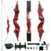 60 Black Hunter Takedown LongBow Set For Adults Youth And Beginner 20-60 lbs Technical Wood Bow Riser Laminated Limbs For Target Hunting Right Handï¼ˆlbsï¼‰