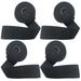 4pcs Home Fitness Exercise Training Strap Resistance Band Over Door Anchor Thick Pad Pull Rope Door Buckle (Black)