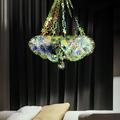 Pgeraug Pendant Chandelier Ceiling Light Lamp Shade Neon Color Pendant Lampshade Decorative Light Shade Hanging Lamp Cover For Living Room Bedroom Dorm Room Wedding Home Decoration Hangs C