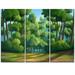 Design Art Green Jungle with Dense Trees - 3 Piece Graphic Art on Wrapped Canvas Set