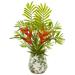 Nearly Natural 18? Heliconia and Agave Artificial Plant in Decorative Planter