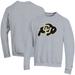 Men's Champion Heather Gray Colorado Buffaloes Primary Logo Pullover Sweatshirt