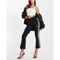 adidas Originals three stripe crop flare leggings in black