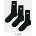 Dickies valley grove 3 pack crew socks in black multipack