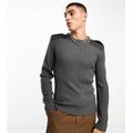 COLLUSION knitted rib crewneck with utility details in charcoal grey