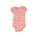 Carter's Short Sleeve Onesie: Pink Bottoms - Size 9 Month