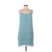 H&M Cocktail Dress - Shift Scoop Neck Sleeveless: Green Print Dresses - Women's Size 8