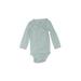 Carter's Long Sleeve Onesie: Blue Bottoms - Size 12 Month