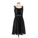 White House Black Market Cocktail Dress - A-Line Scoop Neck Sleeveless: Black Solid Dresses - Women's Size 2