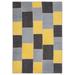 Grey 63" x 91" L Area Rug - Lofy Rectangle Iskece Rectangle 5'3" X 7'7" Area Rug 91.0 x 63.0 x 1.0 in blue/gray/yellow/Wool | 63" W X 91" L | Wayfair