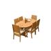 Teak Smith Oval 6 - Person 94" Long Teak Outdoor Dining Set Wood/Teak in Brown/White | 94 W x 40 D in | Wayfair DSCharleston_94MasOval_7_AL_4