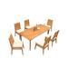 Teak Smith Rectangle 6 - Person 83" Long Teak Outdoor Dining Set Wood/Teak in Brown/White | 83 W x 40 D in | Wayfair DSCharleston_83Rect_7_AL_3