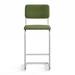 AllModern Walsh Counter & Bar Stool Upholstered/Velvet/Metal in White/Black | 47 H x 19 W x 19.5 D in | Wayfair DEDD350B120645E592FC49FD26845A80