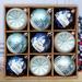 The Holiday Aisle® Jariah 9 Piece Ball Ornament Christmas Set Plastic in Blue/White | 7.3 H x 7.3 W x 3 D in | Wayfair