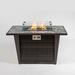 Latitude Run® 24.8" H x 42" W Propane Outdoor Fire Pit Table w/ Lid Steel in Brown/Gray | 24.8 H x 42 W x 25.6 D in | Wayfair