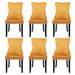 Rosdorf Park Kaydian Velvet Wing Back Dining Parsons Chair Wood/Upholstered/Velvet in Yellow | 37.4 H x 27.4 W x 20.4 D in | Wayfair