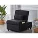 Convertible Chair - Latitude Run® 25" Wide Tufted Convertible Chair Polyester in Black | 30.6 H x 25 W x 38.5 D in | Wayfair