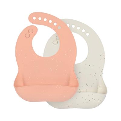Lässig Silikon Lätzchen Orange Beige