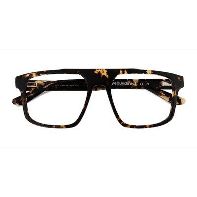 Unisex s square Spotty Tortoise Acetate Prescription eyeglasses - Eyebuydirect s Tempus