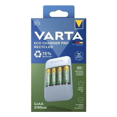 Varta Ladegerät »Eco Charger Pro Recycled« mit 4x AA-Akkus 2100 mAh