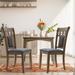 Modern Farmhouse Natural Rubberwood Upholstered Gray Dining Chair, Set of 2