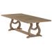 Sev 84-104 Inch Dining Table, Removable Extension Leaf, Trestle Base, Brown