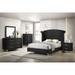 Sheridan 3 Piece Black Velvet Wingback Upholstered Tufted Panel Bedroom Set