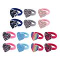 14Pcs Sequins Heart Hair Ties Hair Band Elastic Hair Rope Ponytail Holders