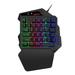 Gaming keyboard 35 Keys -Hand Small Game Keyboard with RGB Colorful Backlight Built-in Keyboard Mouse USB Adapter Function