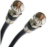 PHAT SATELLITE 100ft Black Indoor Outdoor 3 Shield Layers RG-6 Coaxial Cable Nickel/Brass Connector 75 Ohm (Satellite TV Broadband Internet Ham Radio OTA HD Antenna Coax) Assembled in USA