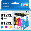 812XL Ink Cartridges for Epson 812XL Printer Ink Epson 812 Ink Cartridges for Workforce Pro WF-7840 WF-7820 EC-C7000 WF-7310 (Black Cyan Magenta Yellow 4 Pack)