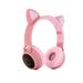 BT-028C Cat Ear LED Headphone Wireless Kids Headphones Glowing Light Handsfree Headset Wireless Earphones for Girl (Pink)