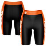 Women's Vive La Fete Black/Orange Clemson Tigers Stripe Design Bike Shorts