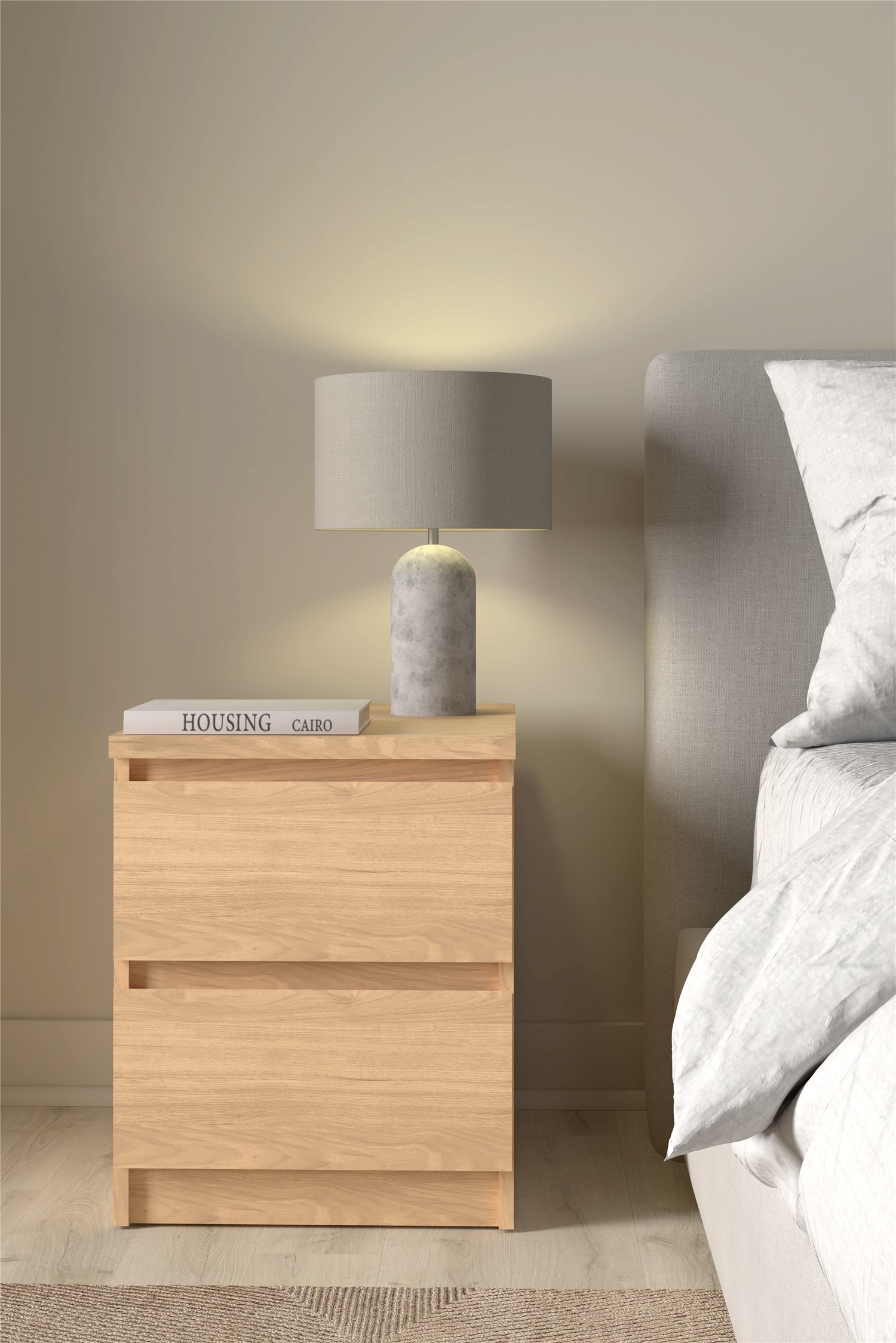 Nachttisch INOSIGN "Naia", braun, B:40,4cm H:49,5cm T:50cm, Tische, Nachttisch, Eleganter Nachttisch mit 2 Schubladen