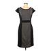 Jessica Howard Casual Dress - Sheath Scoop Neck Short sleeves: Gray Color Block Dresses - Women's Size 8