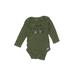 Gerber Long Sleeve Onesie: Green Bottoms - Size 0-3 Month