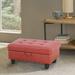 Ebern Designs Faux Leather Flip Top Storage Bench Faux Leather/Wood/Leather in Red/Pink/Brown | 17.5 H x 35 W x 23.5 D in | Wayfair