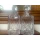 Vintage Pair Crystal Whisky Decanters, Pair Whiskey Decanters, Pair Crystal Spirit Decanters