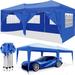 Blue Multi-Functional 10x20 ft Pop Up Canopy Tent with 6 Walls & Carry Bag