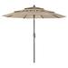 Beige 3-Tier Round Patio Umbrella with Crank Tilt and Push button, Weather-UV-Wind-Water Resistant