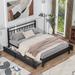 King or Queen Size Storage Bed, Modern Platform Bed with 4 Drawers, Simple Style Metal Bed Frame with Headboard