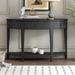 Black Modern 51.2" Curved Console Table with 3 Drawers and Shelf, Elegant Furniture for Hallway, Living Room